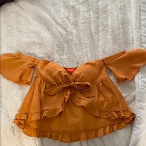 Crop style orange blouse
